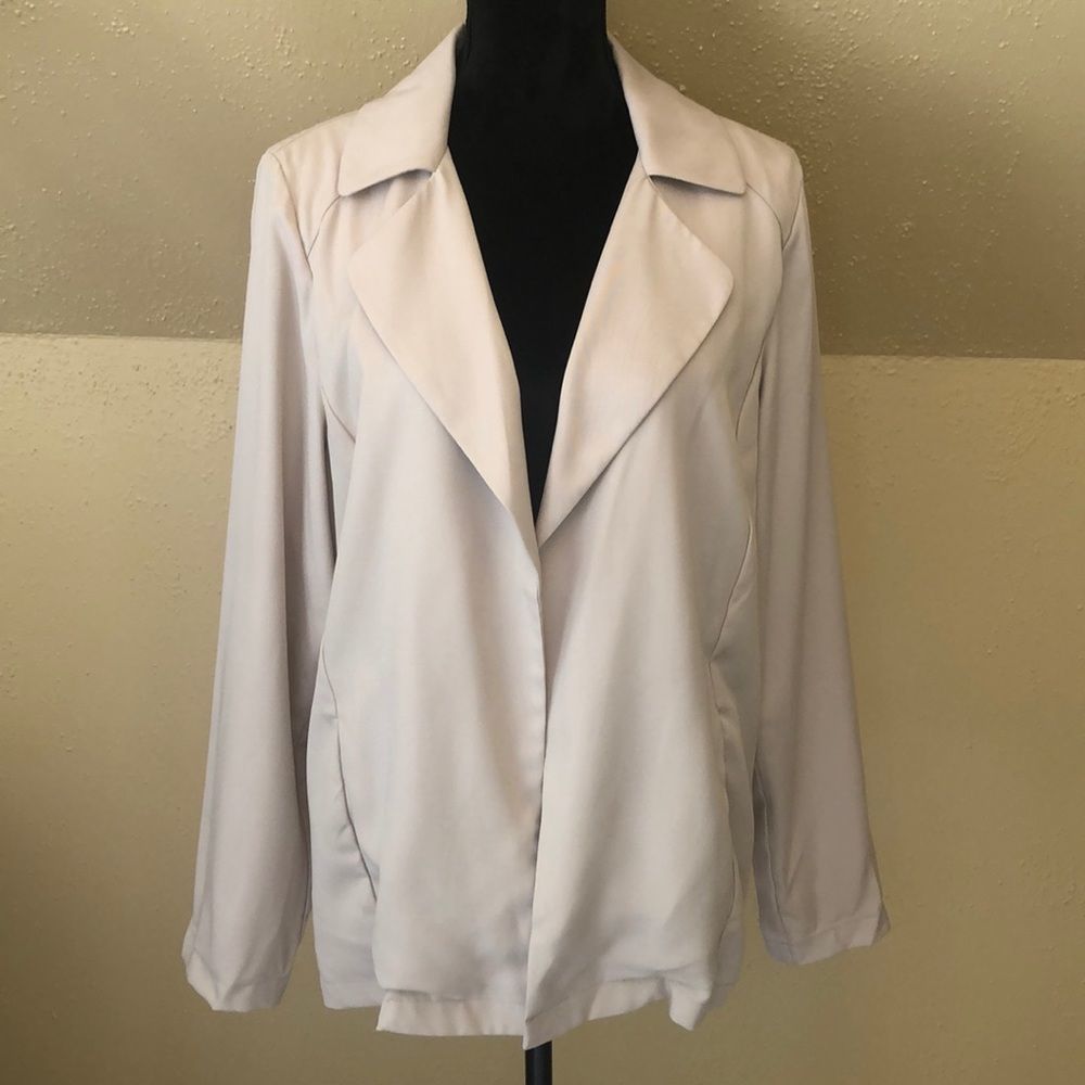NWT Joan Vass 100%Lyocell Open Blazer Jacket Large